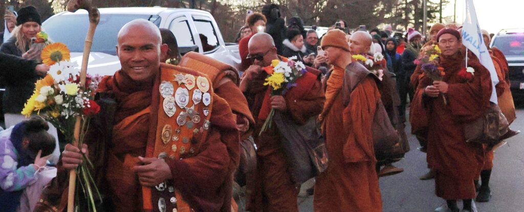Buddhist Monks Walking for Peace